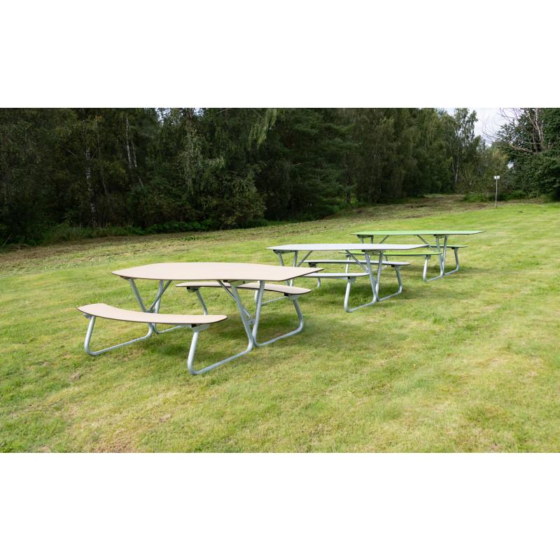 HAGS table Olvon picnic table HPL standard (color: gray/galvanized) (8101375-2)
