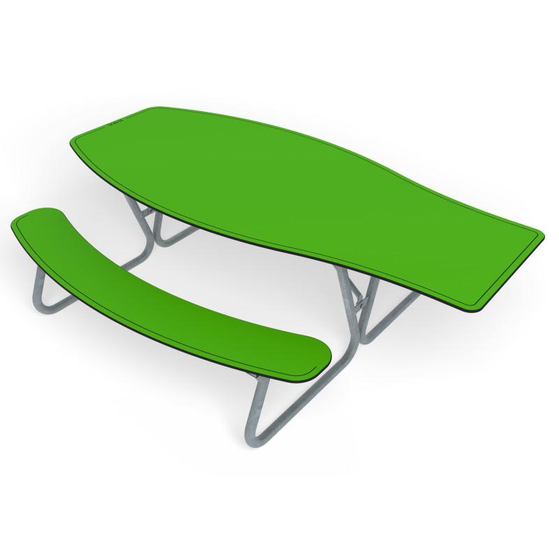 HAGS table Olvon picnic table HPL standard (color: green/galvanized) (8101369-2)