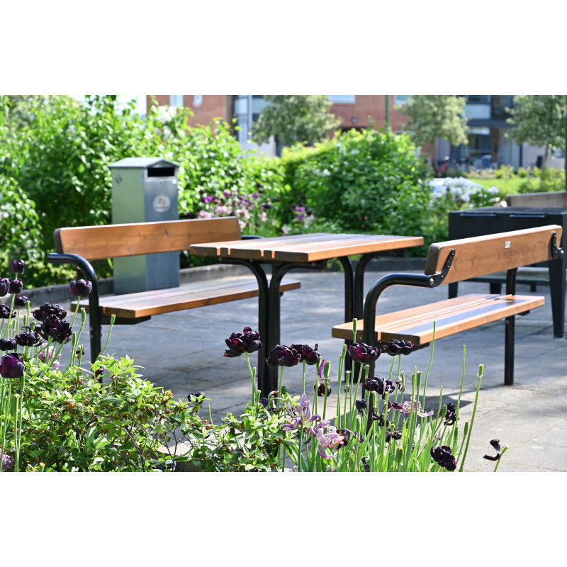 HAGS table Rörkröken Standard - for setting in concrete (color: dark brown/black)