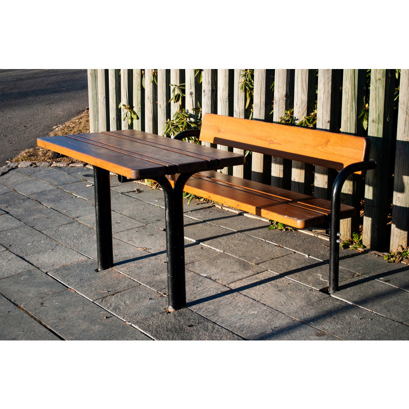 HAGS table Rörkröken Standard - for setting in concrete (color: dark brown/galvanized)