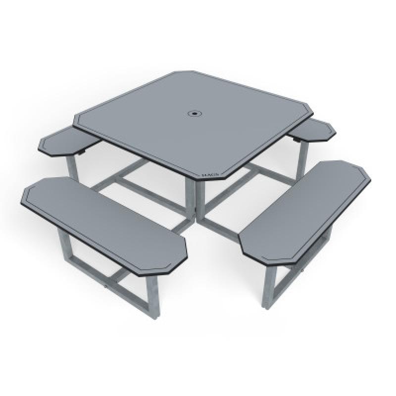 HAGS table Skagen picnic table HPL standard 4 sides / 8 places (color: gray/galvanized) (8100868)