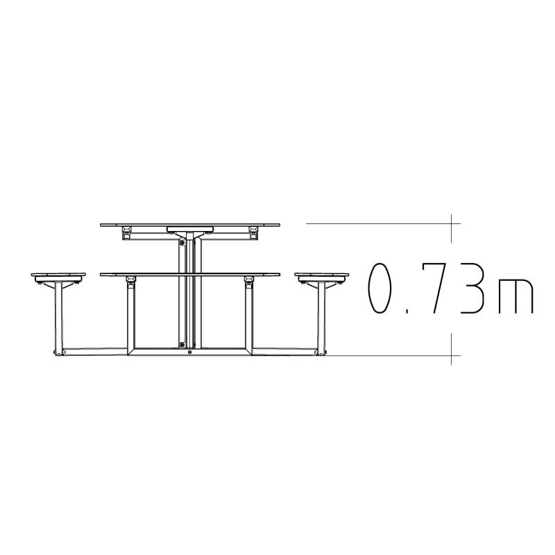 HAGS table Skagen picnic table HPL standard 4 sides / 8 places (color: green/galvanized) (8100861)