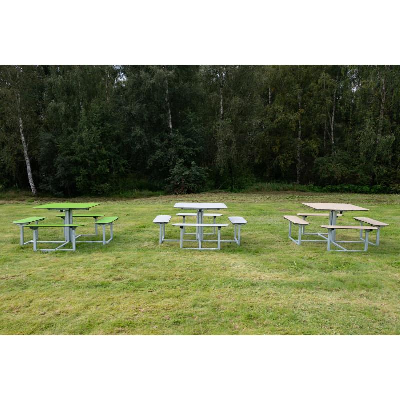 HAGS table Skagen picnic table HPL standard (color: beige/galvanized) (8101363)