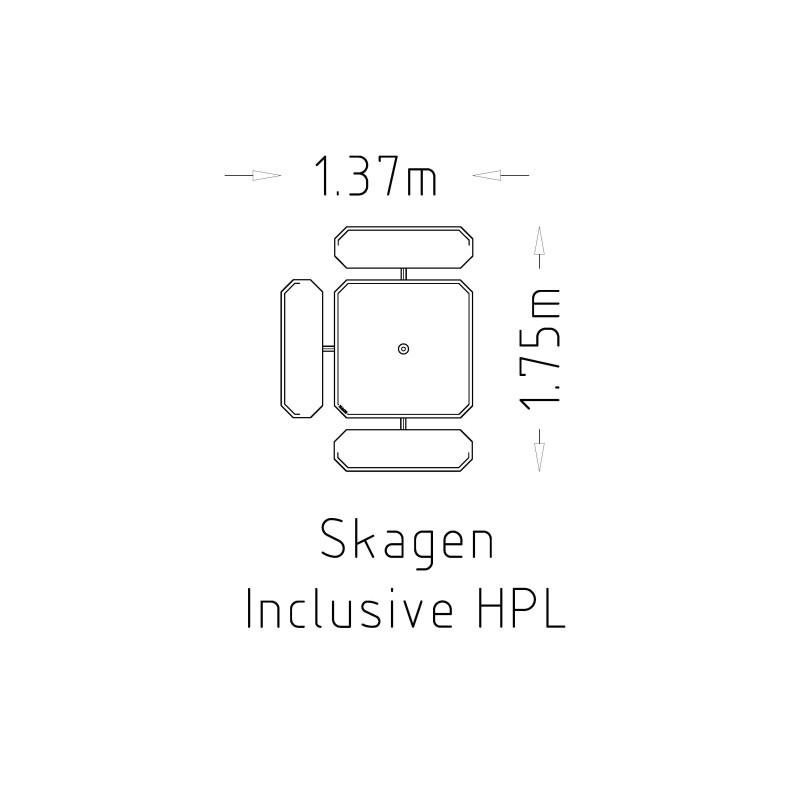 HAGS table Skagen picnic table HPL standard (color: beige/galvanized) (8101363)
