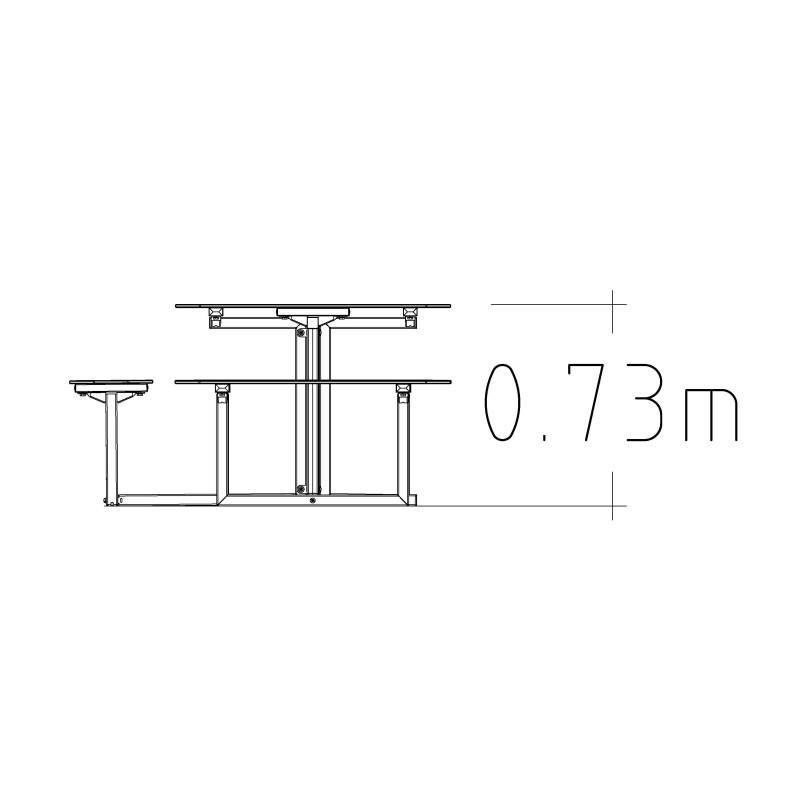 HAGS table Skagen picnic table HPL standard (color: gray/galvanized) (8101362)