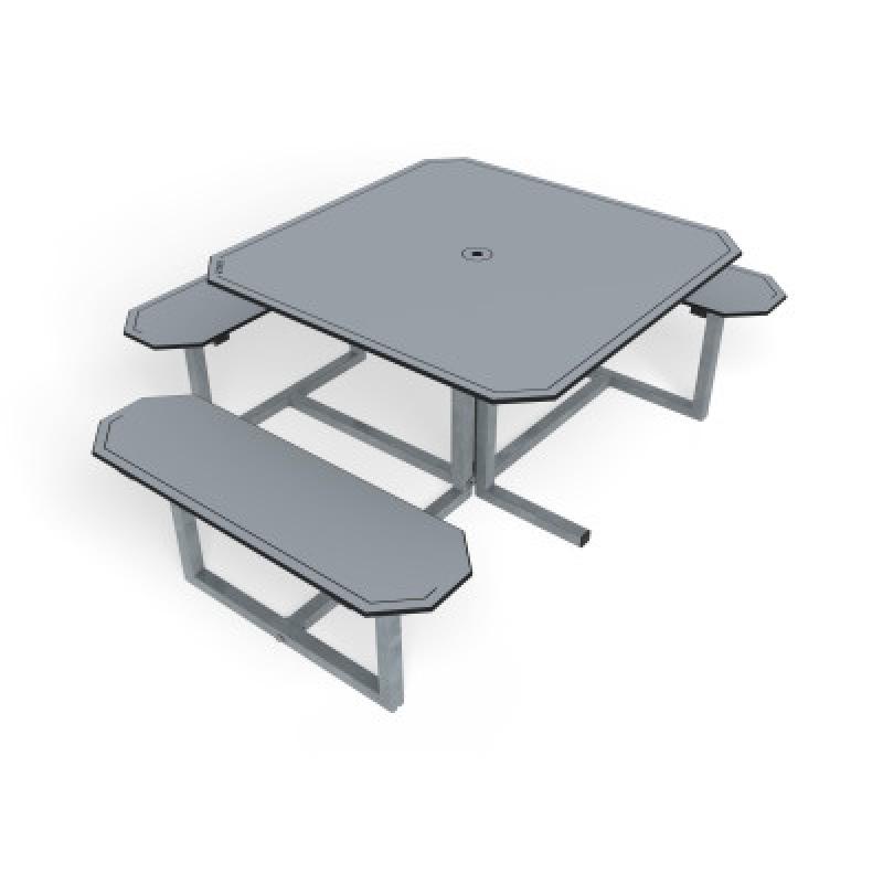 HAGS table Skagen picnic table HPL standard (color: gray/galvanized) (8101362)
