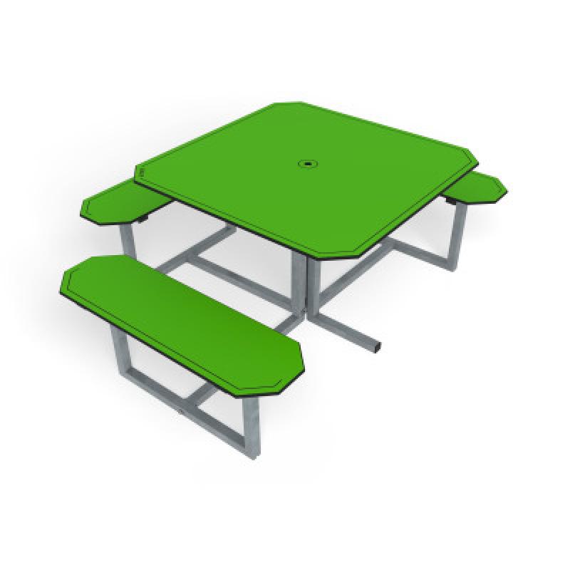 HAGS table Skagen picnic table HPL standard (color: green/galvanized) (8101361)