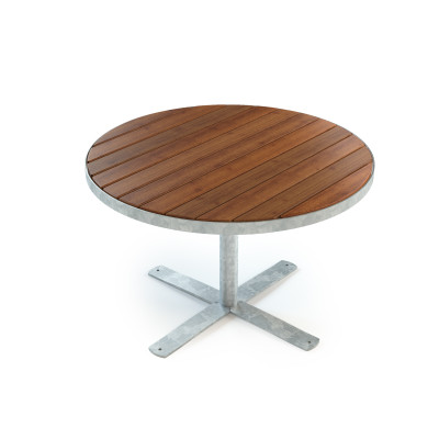HAGS Table Sofiero Round Large Standard - Freestanding (Colour: Dark Brown/Galvanized)
