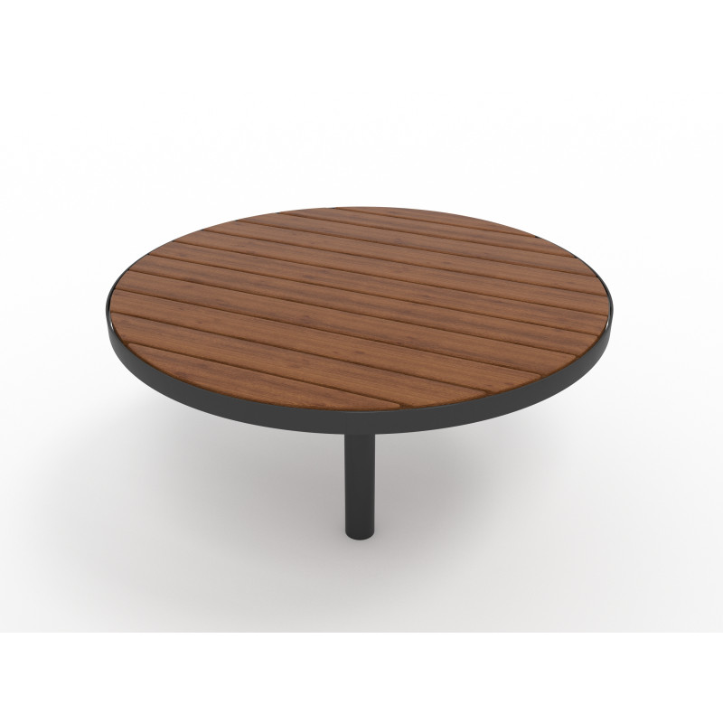 HAGS Table Sofiero Round Large Standard - for setting in concrete (color: dark brown/black)