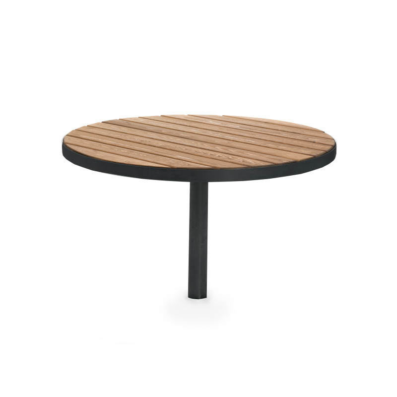 HAGS Table Sofiero Round Large Standard - for setting in concrete (color: dark brown/black)