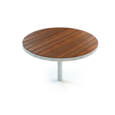 HAGS Table Sofiero Round Large Standard - for setting in concrete (color: dark brown/galvanized)