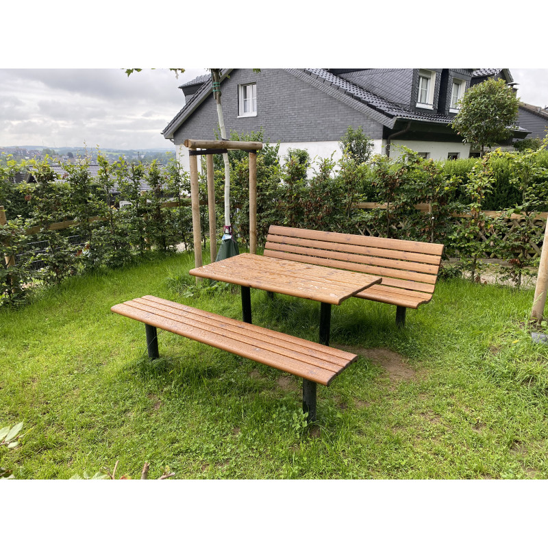 HAGS table Sofiero Standard - for setting in concrete (color: dark brown/black)