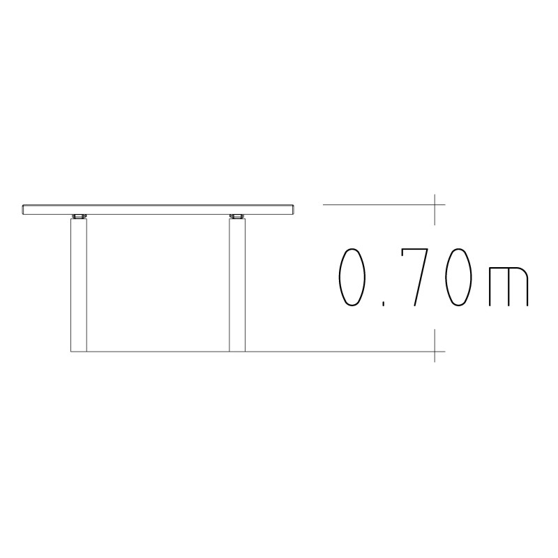 HAGS table Sofiero Thermo Standard - for setting in concrete (color: galvanized)