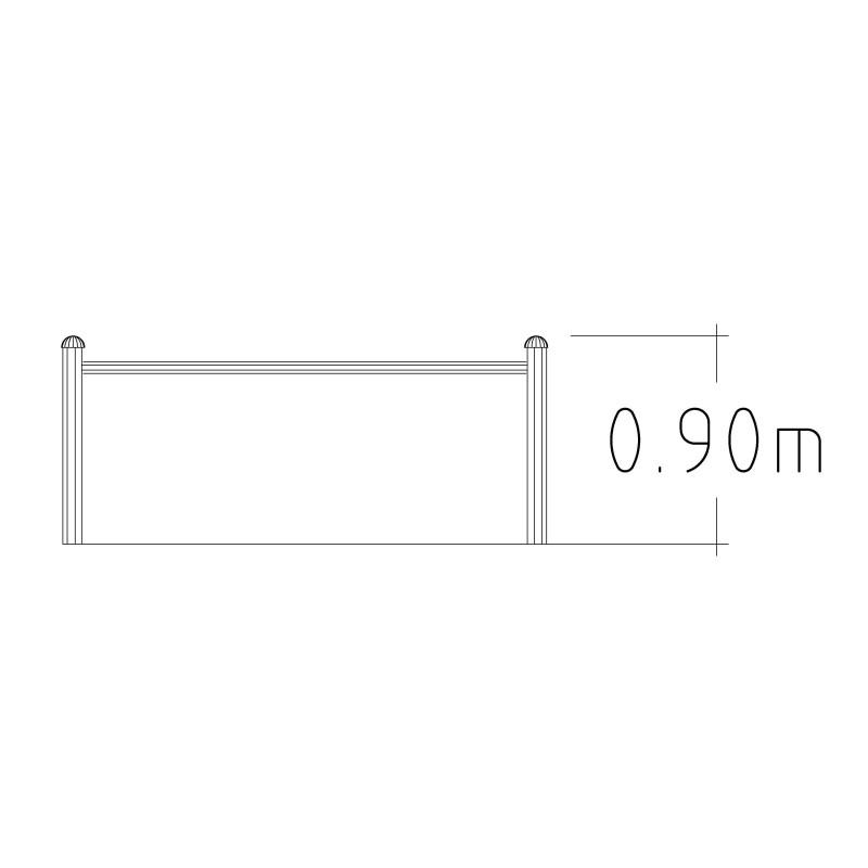 HAGS City-Form Standard Fence Pipe Section + 1 Post for Setting in Concrete (Color: Black) (8003107)