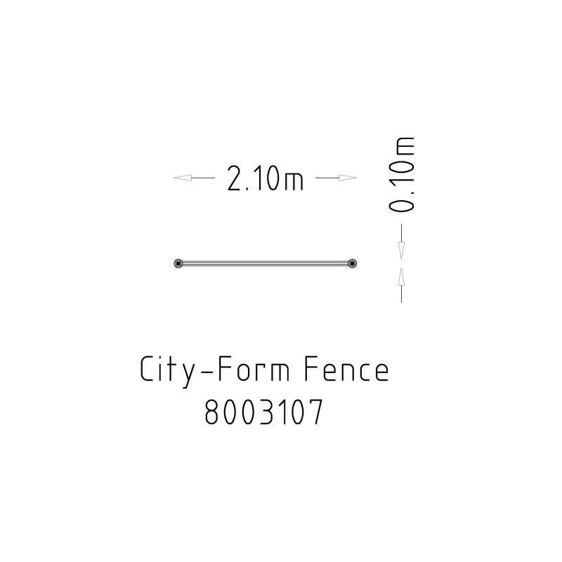 HAGS City-Form Standard Fence Pipe Section + 1 Post for Setting in Concrete (Color: Black) (8003107)